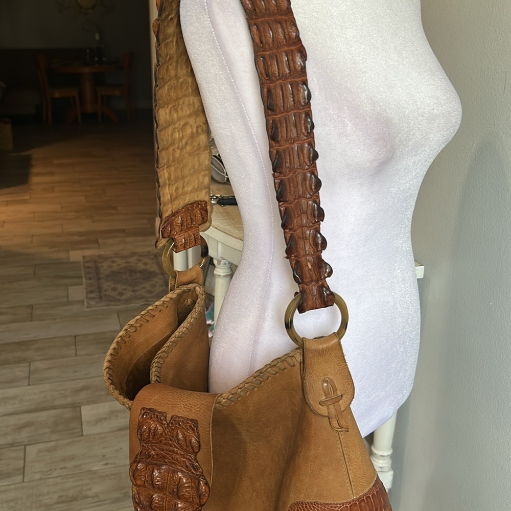 [Anna Trzebinski] Brown Crocodile Leather Handbag - Picture 5 of 9